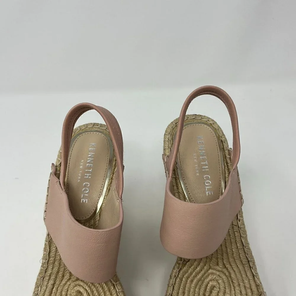 Kenneth Cole wedge espadrilles nude pink sandals 8.5